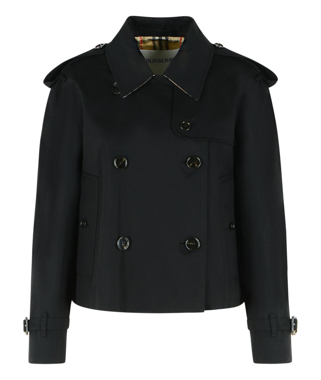 BURBERRY Черный хлопковый тренч/плащ, фото 1