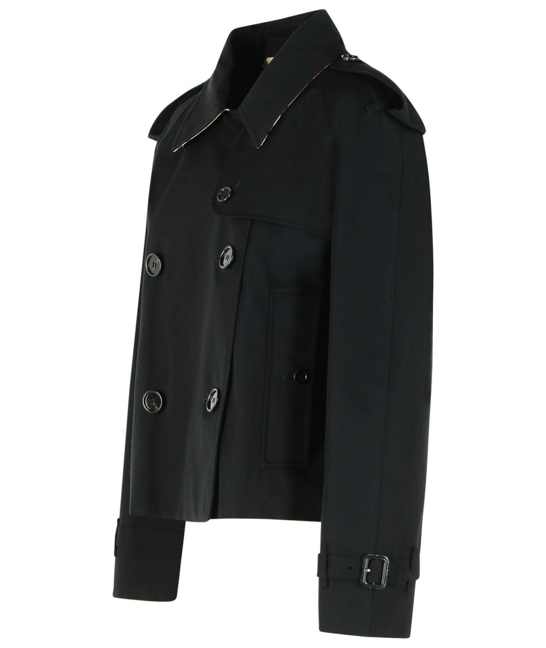 BURBERRY Черный хлопковый тренч/плащ, фото 2