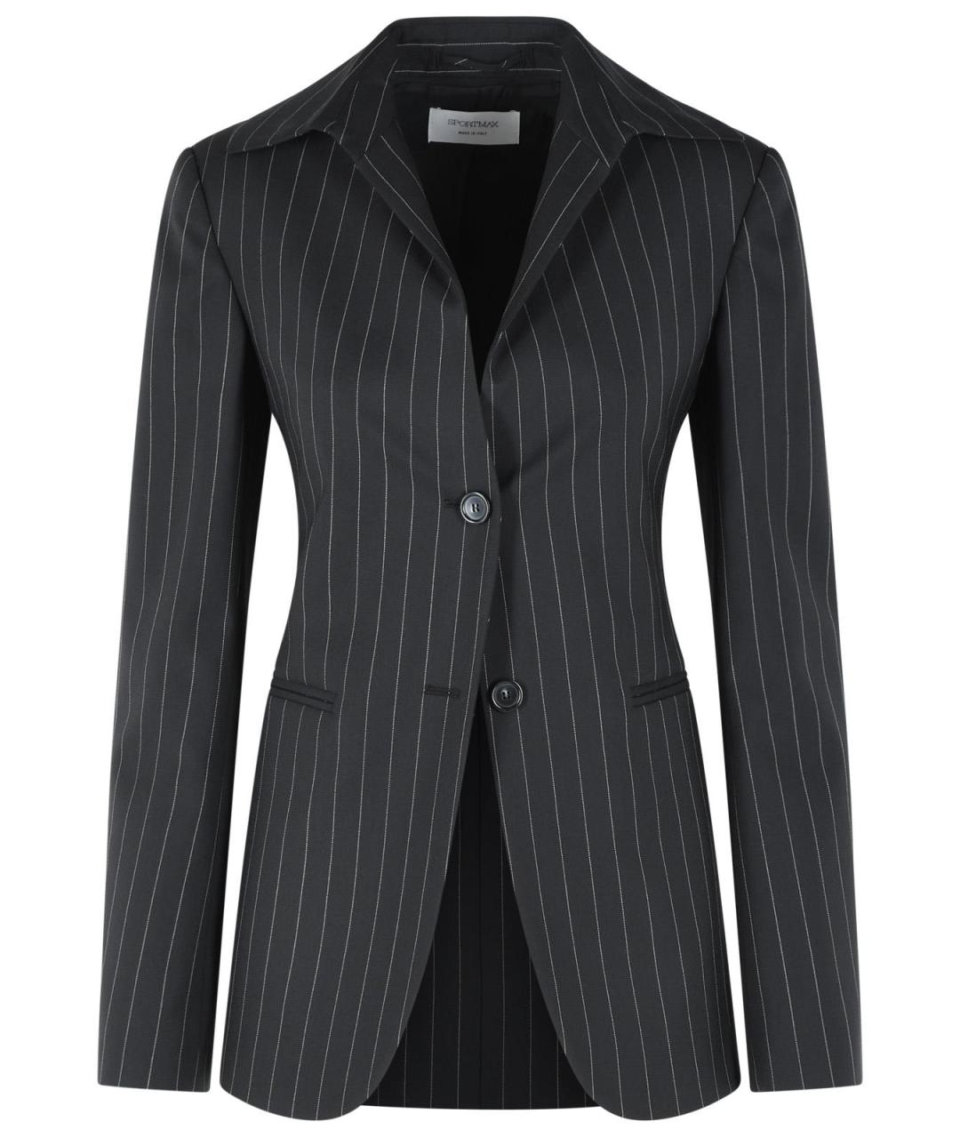 SPORTMAX Черный шерстяной жакет/пиджак, фото 1