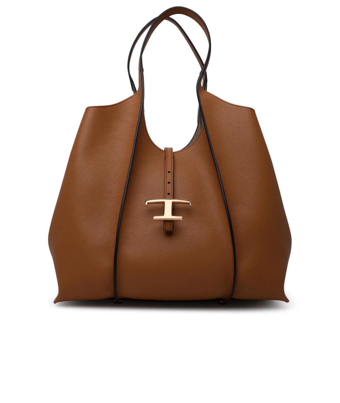 TOD'S Коричневая кожаная сумка через плечо, фото 1