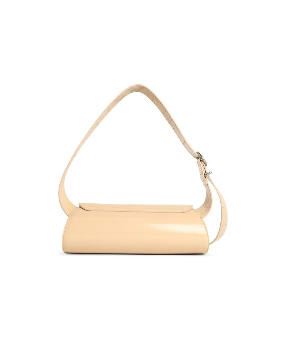 JIL SANDER Бежевая кожаная сумка через плечо, фото 3