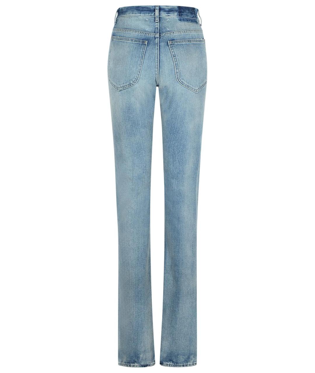 MAISON MARGIELA Синие хлопковые прямые джинсы, фото 3