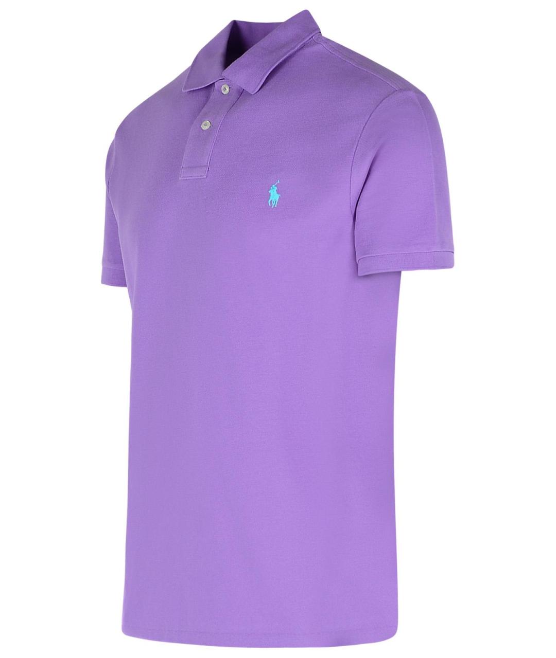 POLO RALPH LAUREN Фиолетовое хлопковое поло с коротким рукавом, фото 2