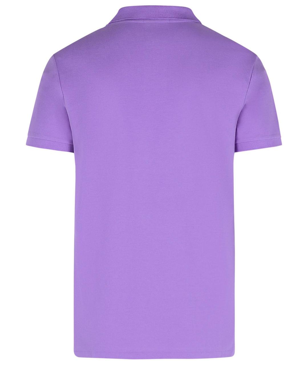 POLO RALPH LAUREN Фиолетовое хлопковое поло с коротким рукавом, фото 3