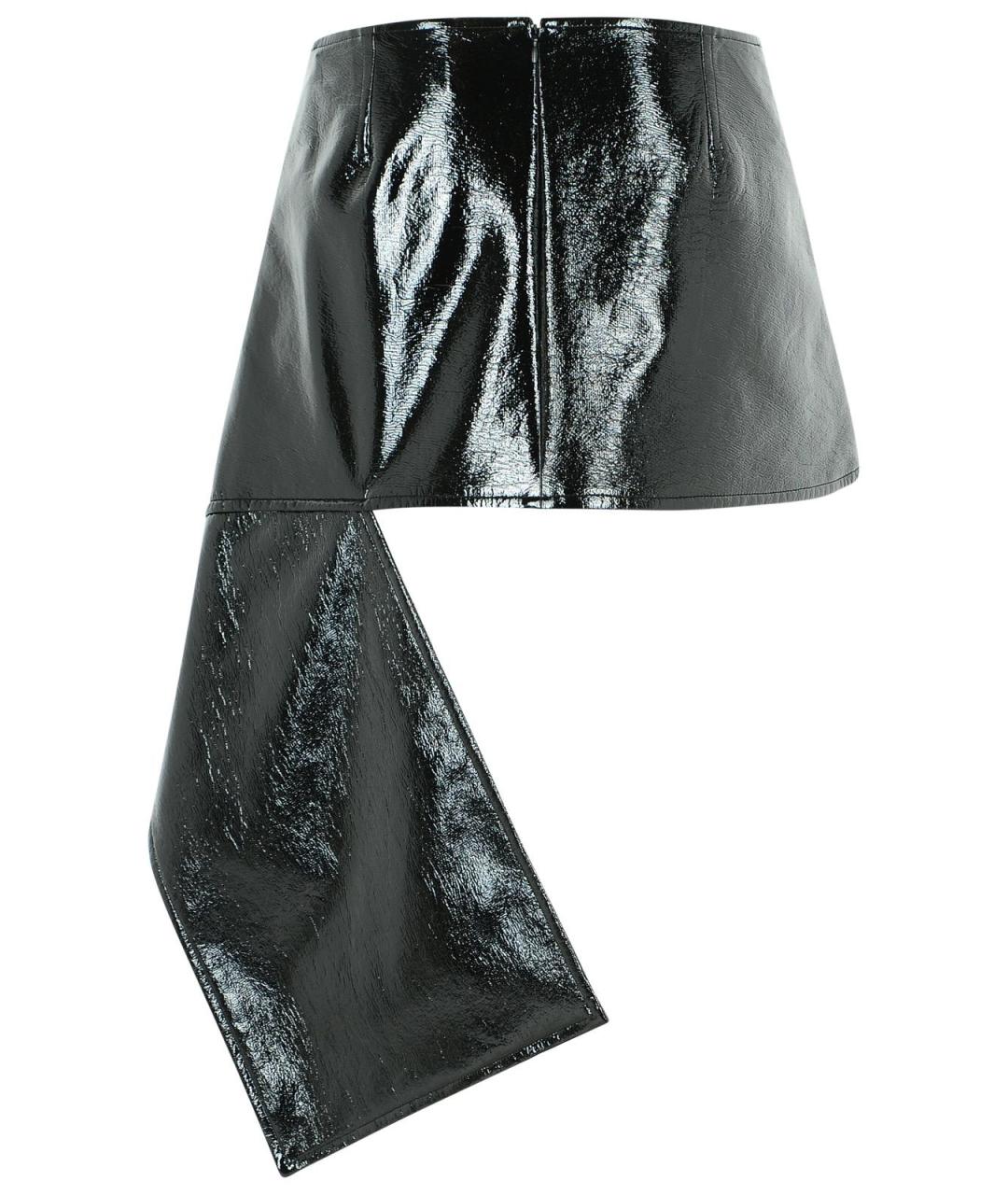 COURREGES Черная хлопковая юбка мини, фото 3