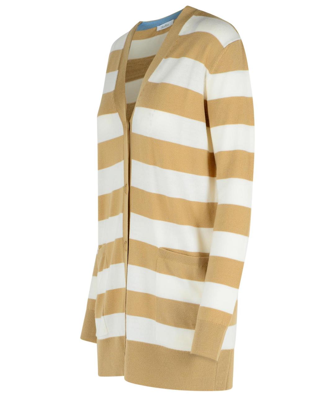 MAX MARA Бежевый шерстяной кардиган, фото 2