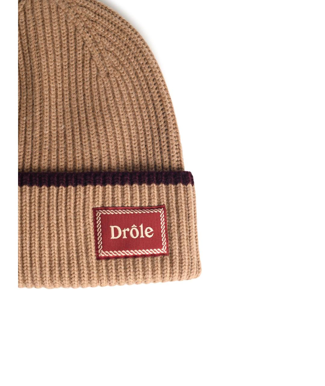 Drole de Monsieur Бежевая шерстяная шапка, фото 3