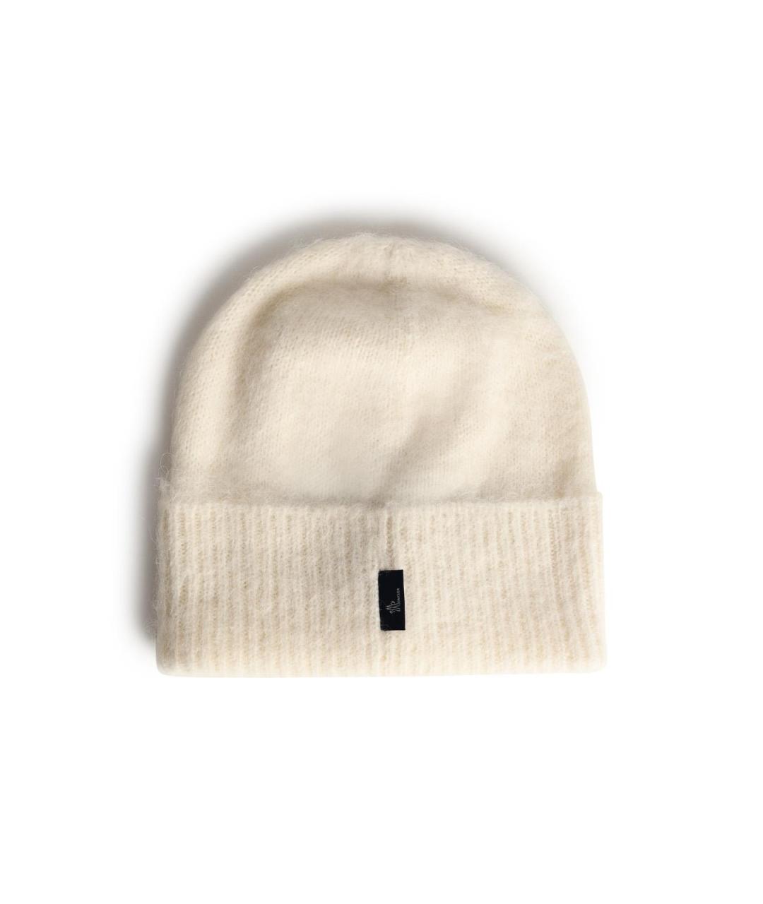 MONCLER GRENOBLE Белая шерстяная шапка, фото 2