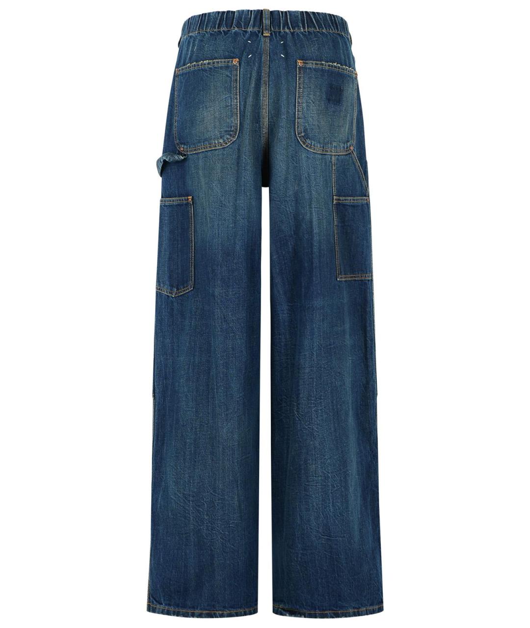 MAISON MARGIELA Синие хлопковые прямые джинсы, фото 3