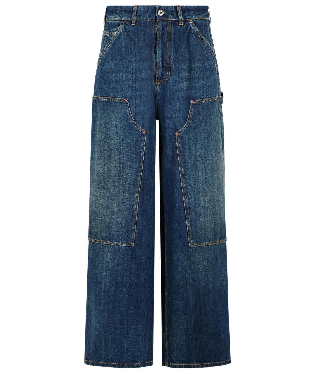 MAISON MARGIELA Синие хлопковые прямые джинсы, фото 1