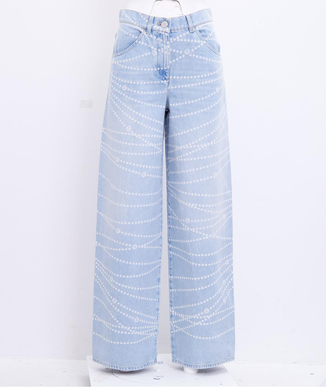 CHANEL Голубые хлопковые прямые джинсы, фото 10