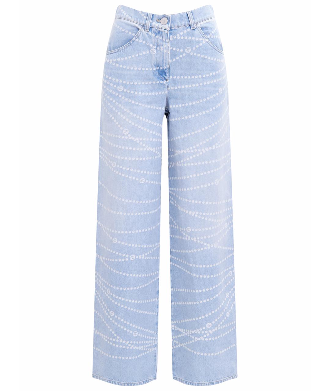CHANEL Голубые хлопковые прямые джинсы, фото 1