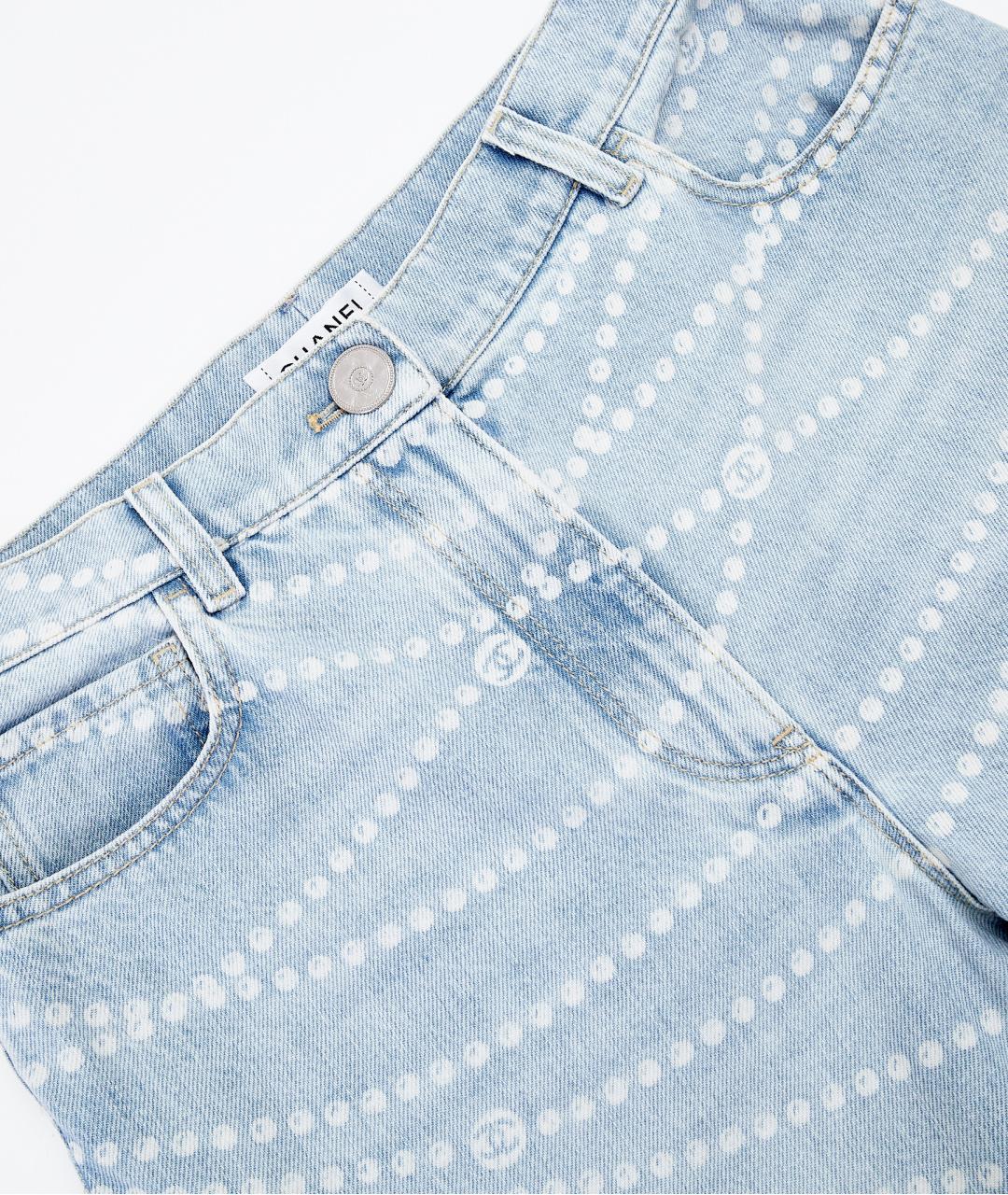 CHANEL Голубые хлопковые прямые джинсы, фото 6