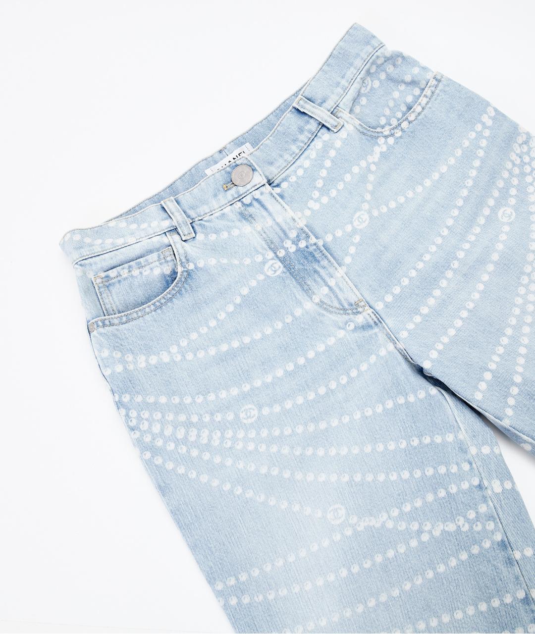 CHANEL Голубые хлопковые прямые джинсы, фото 5