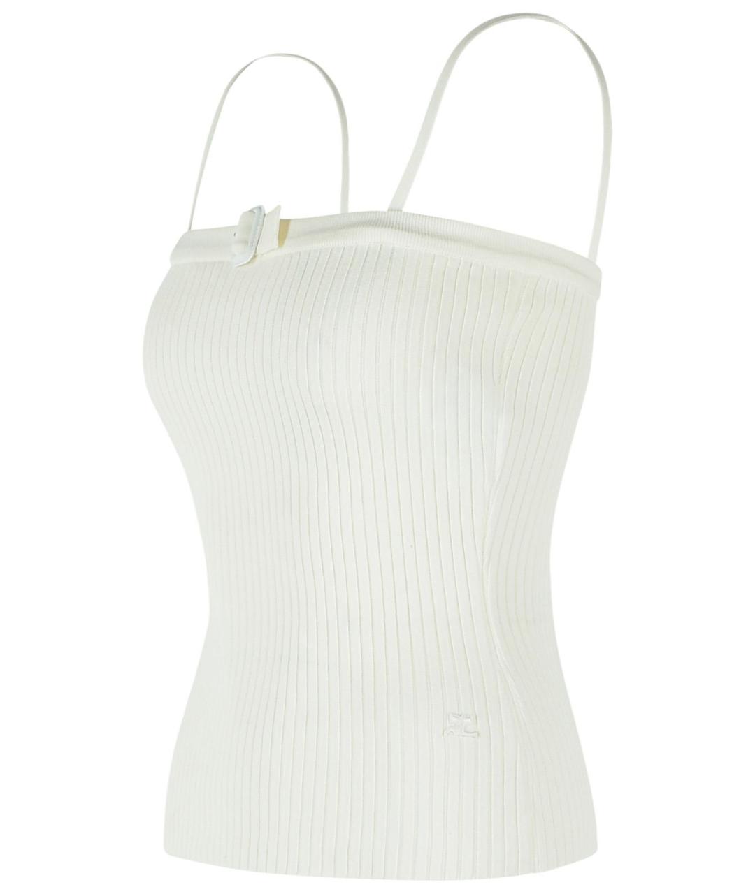 COURREGES Белая вискозная майка, фото 2