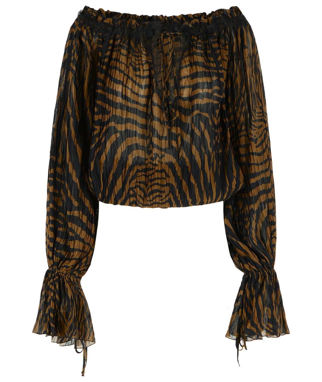 BLUMARINE Коричневая вискозная блузы, фото 1