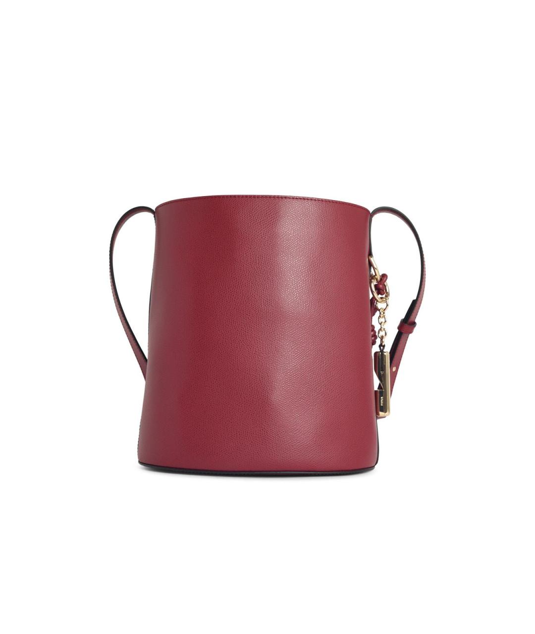 FURLA Бордовая кожаная сумка через плечо, фото 3