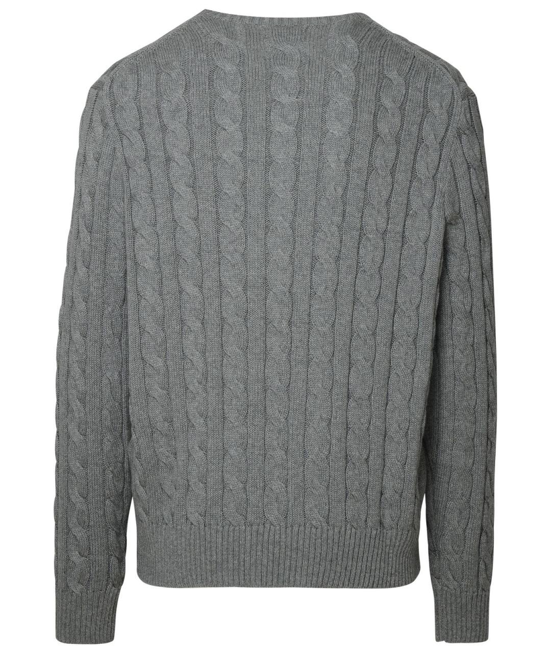 POLO RALPH LAUREN Серый хлопковый джемпер / свитер, фото 3