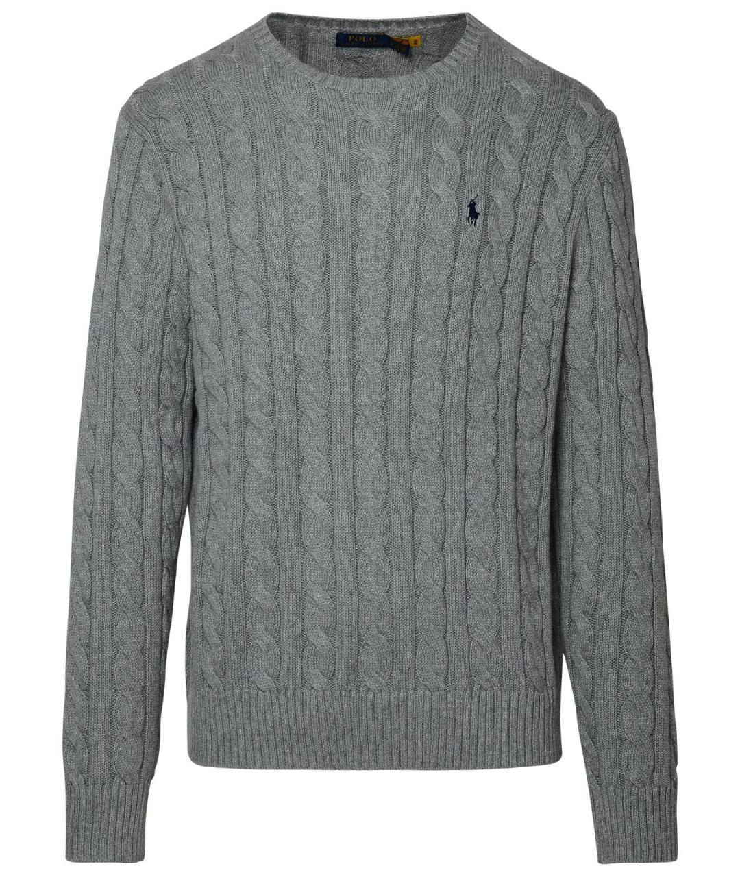 POLO RALPH LAUREN Серый хлопковый джемпер / свитер, фото 1