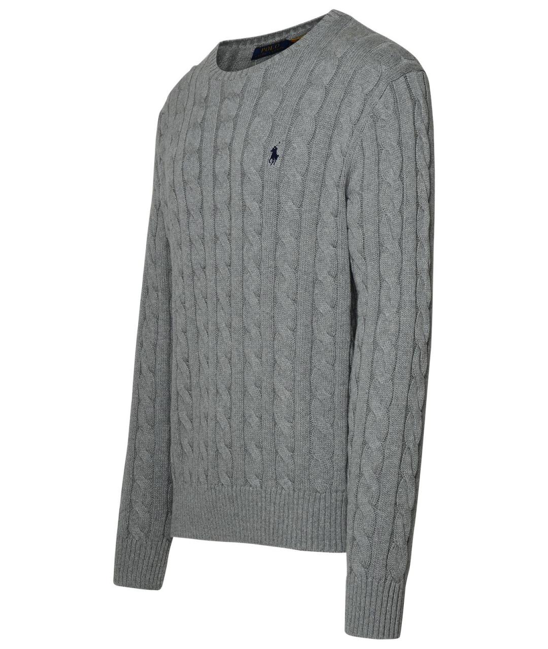 POLO RALPH LAUREN Серый хлопковый джемпер / свитер, фото 2