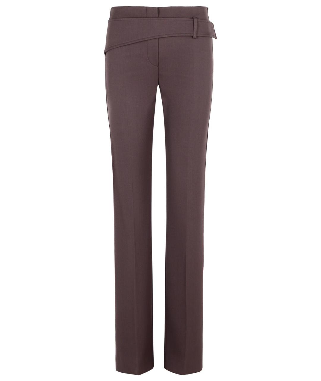 SPORTMAX Коричневые шерстяные прямые брюки, фото 1