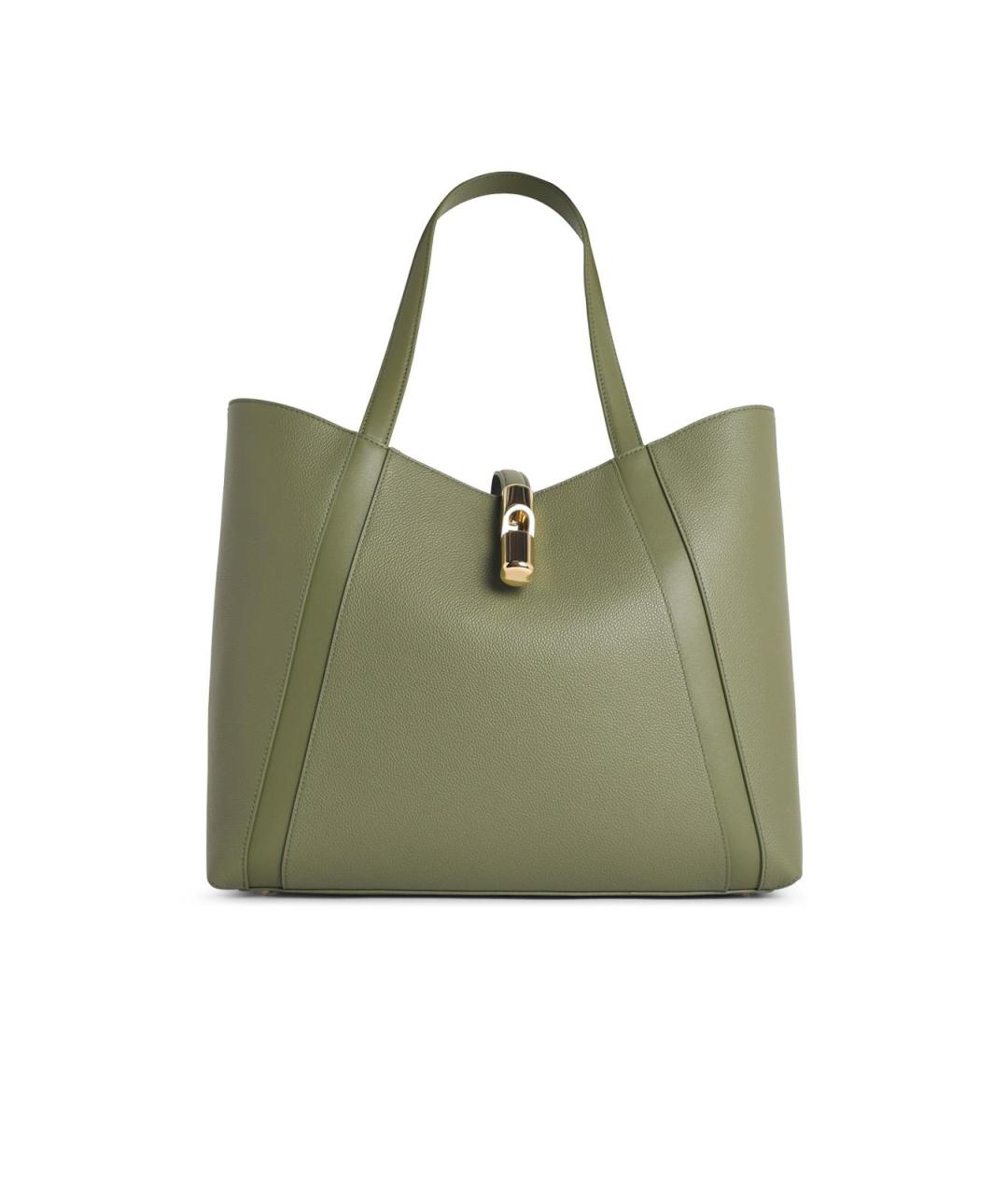 FURLA Зеленая кожаная сумка тоут, фото 1