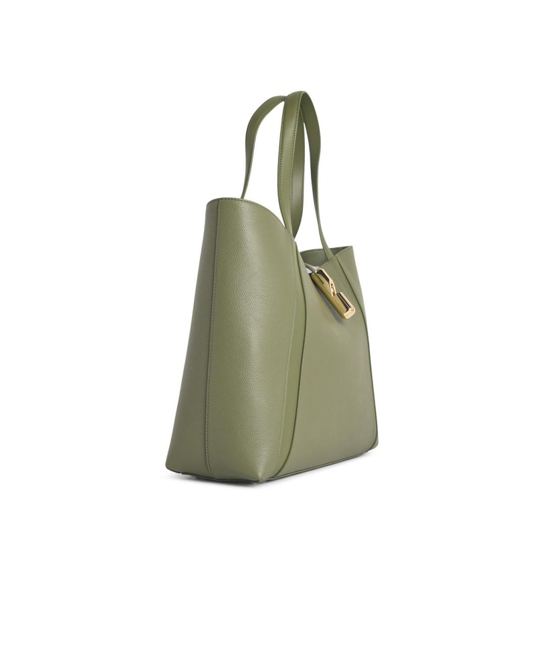 FURLA Зеленая кожаная сумка тоут, фото 2