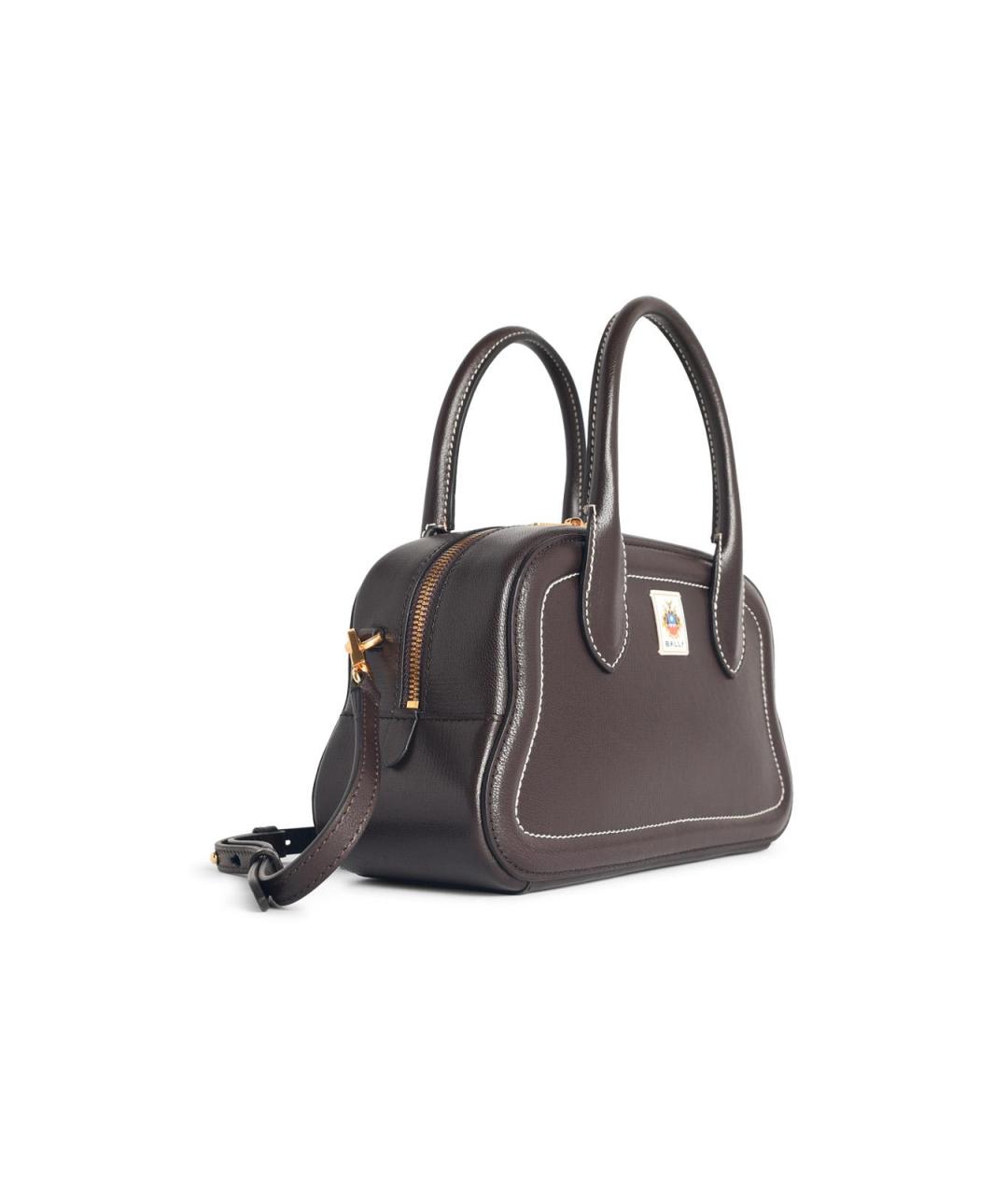 BALLY Коричневая кожаная сумка через плечо, фото 2