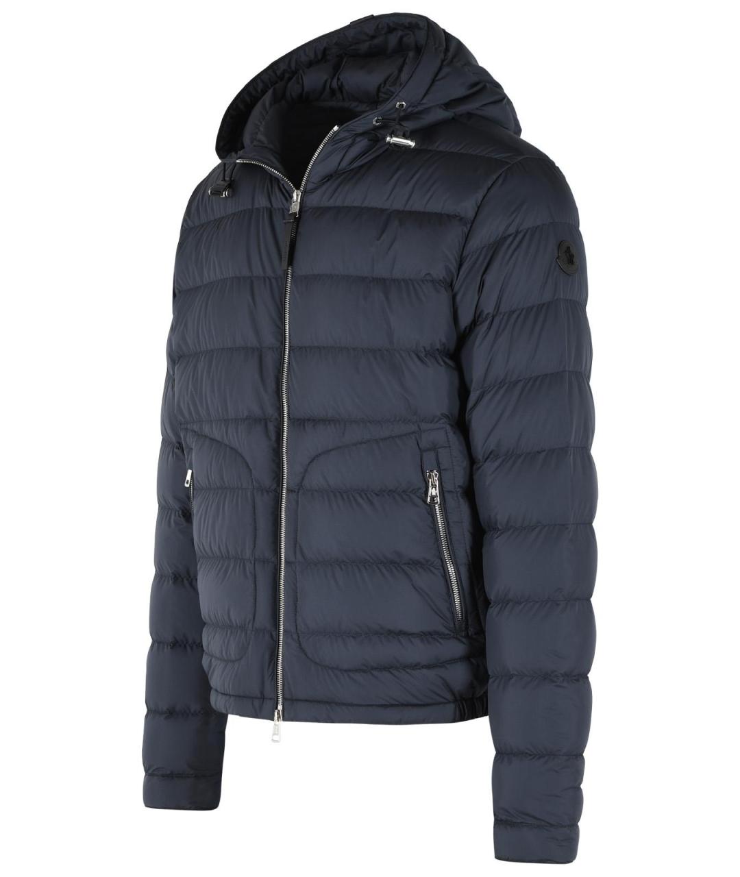 MONCLER Темно-синий полиэстеровый пуховик, фото 2