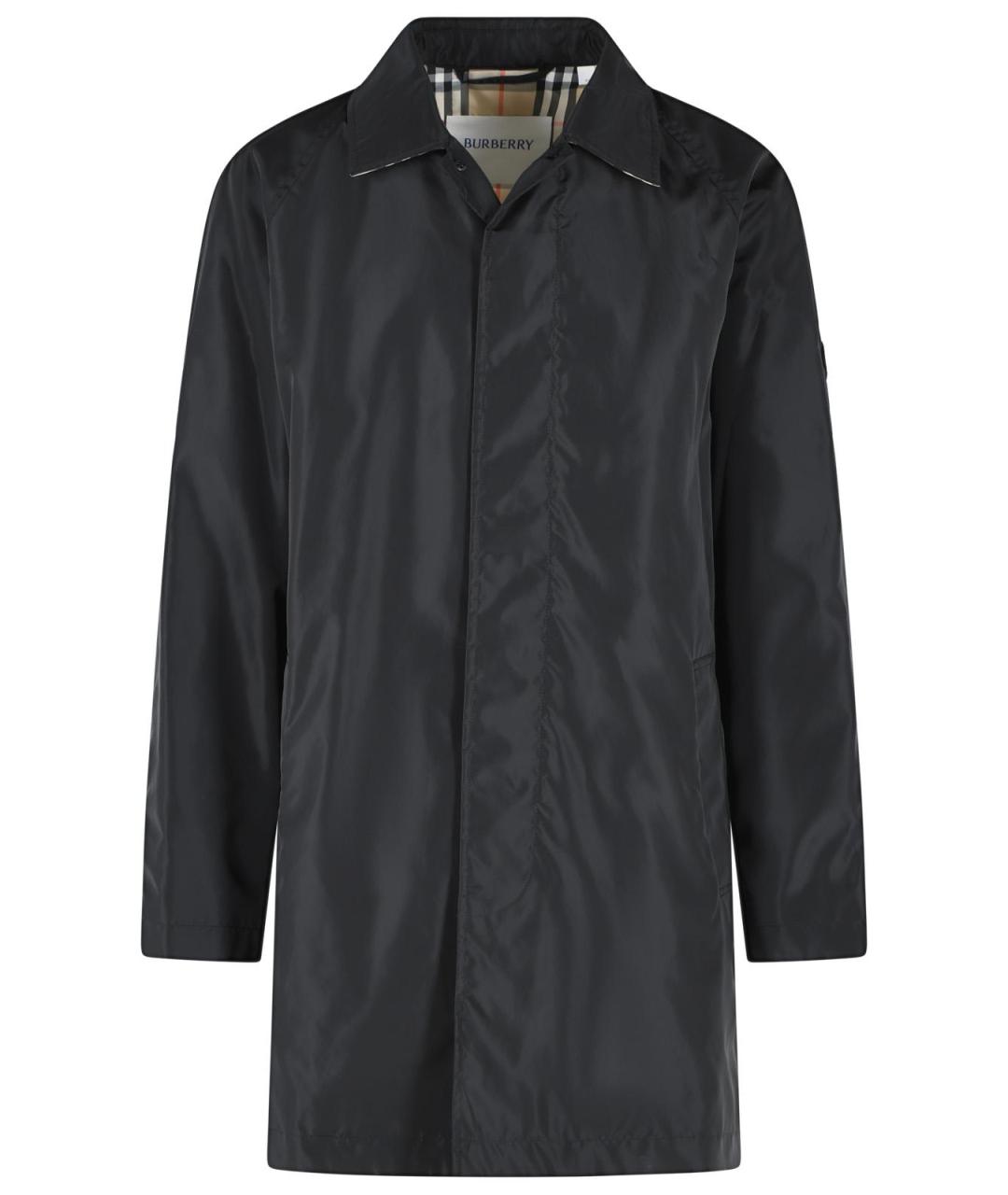 BURBERRY Черный полиамидовый тренч / плащ, фото 1