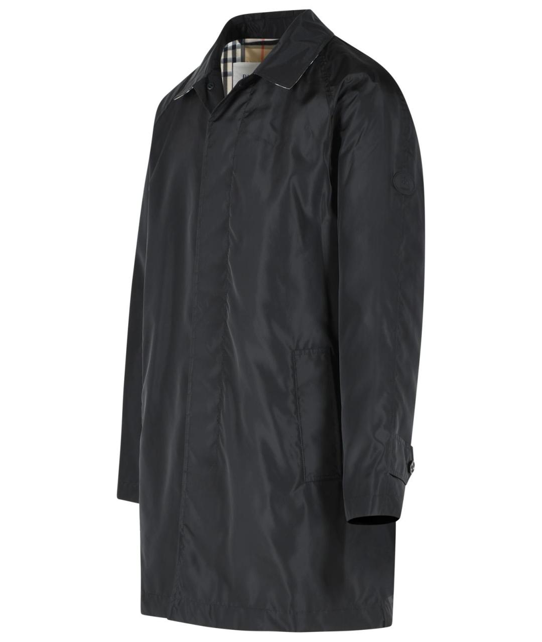 BURBERRY Черный полиамидовый тренч / плащ, фото 2