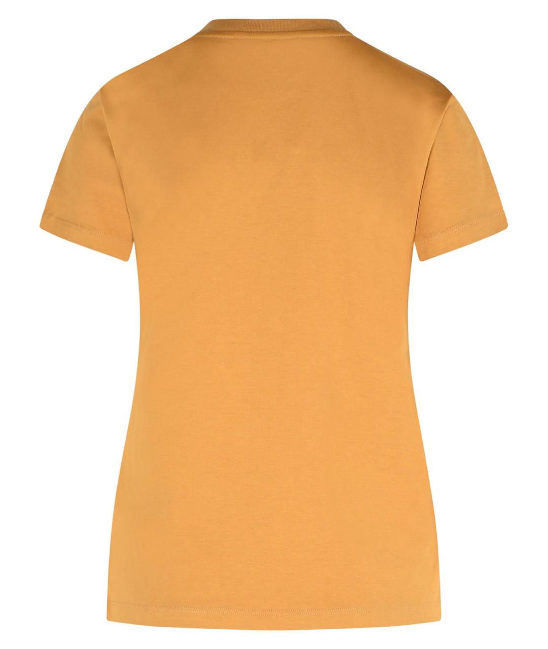 MAX MARA Коричневая хлопковая футболка, фото 3