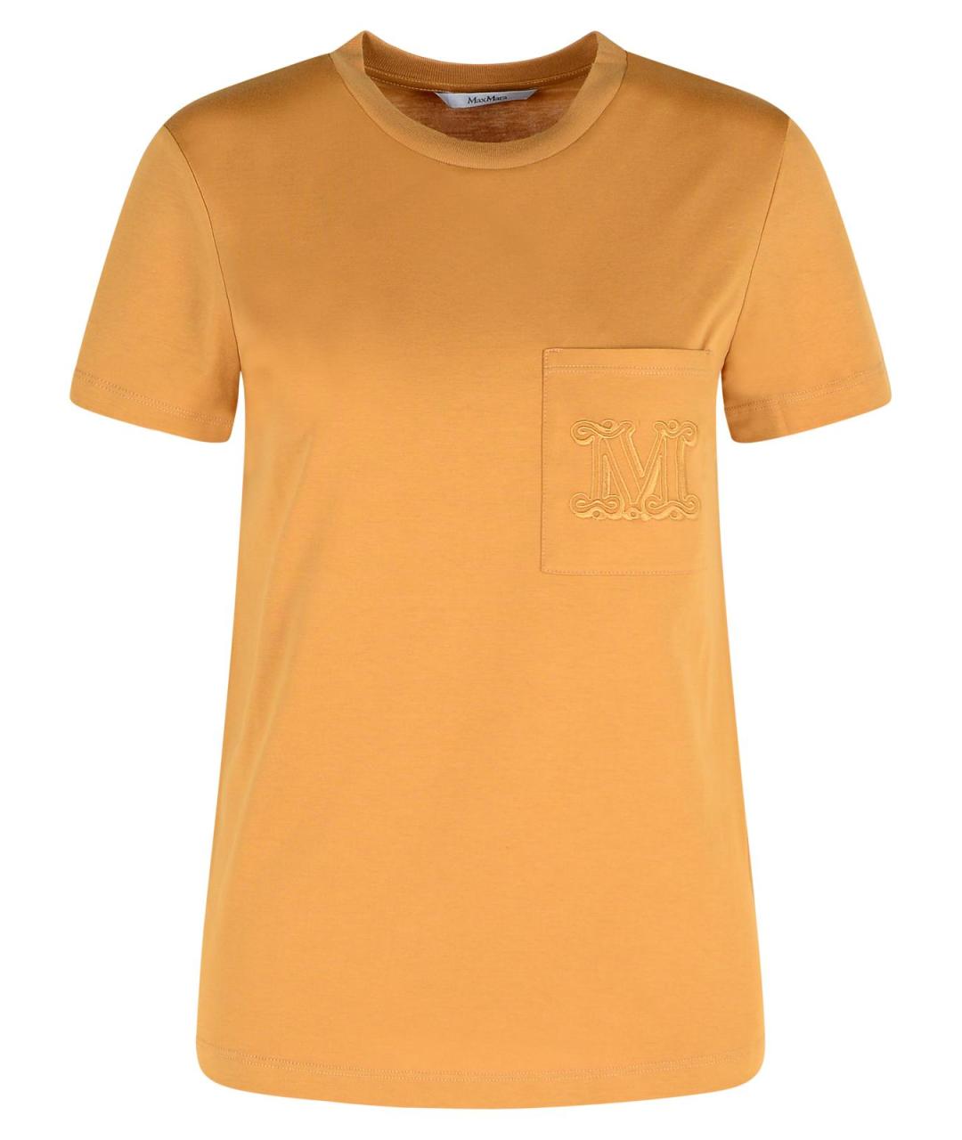 MAX MARA Коричневая хлопковая футболка, фото 1