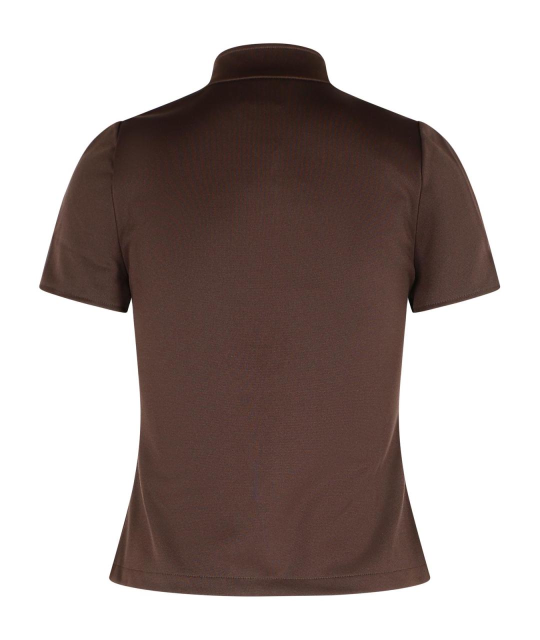 COURREGES Коричневая полиэстеровая футболка, фото 3