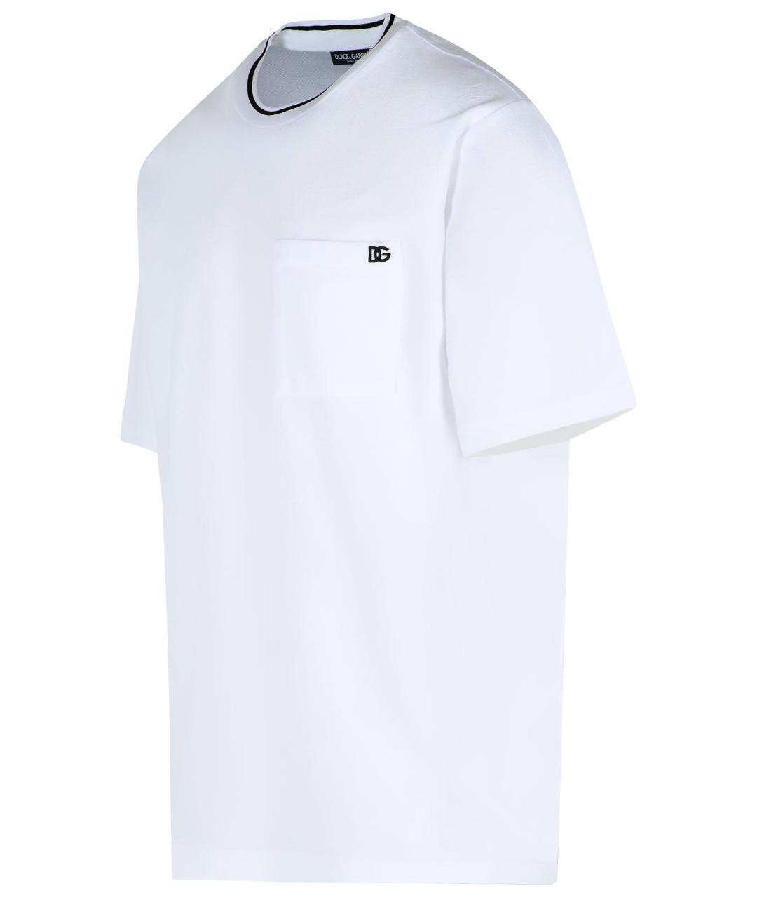 DOLCE&GABBANA Белая хлопковая футболка, фото 2