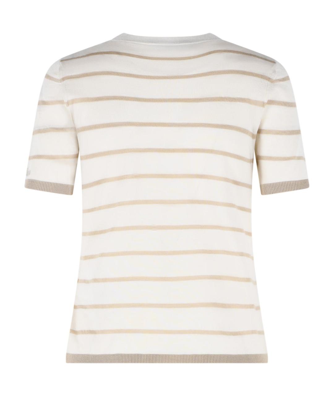 MAX MARA Белая кашемировая футболка, фото 3