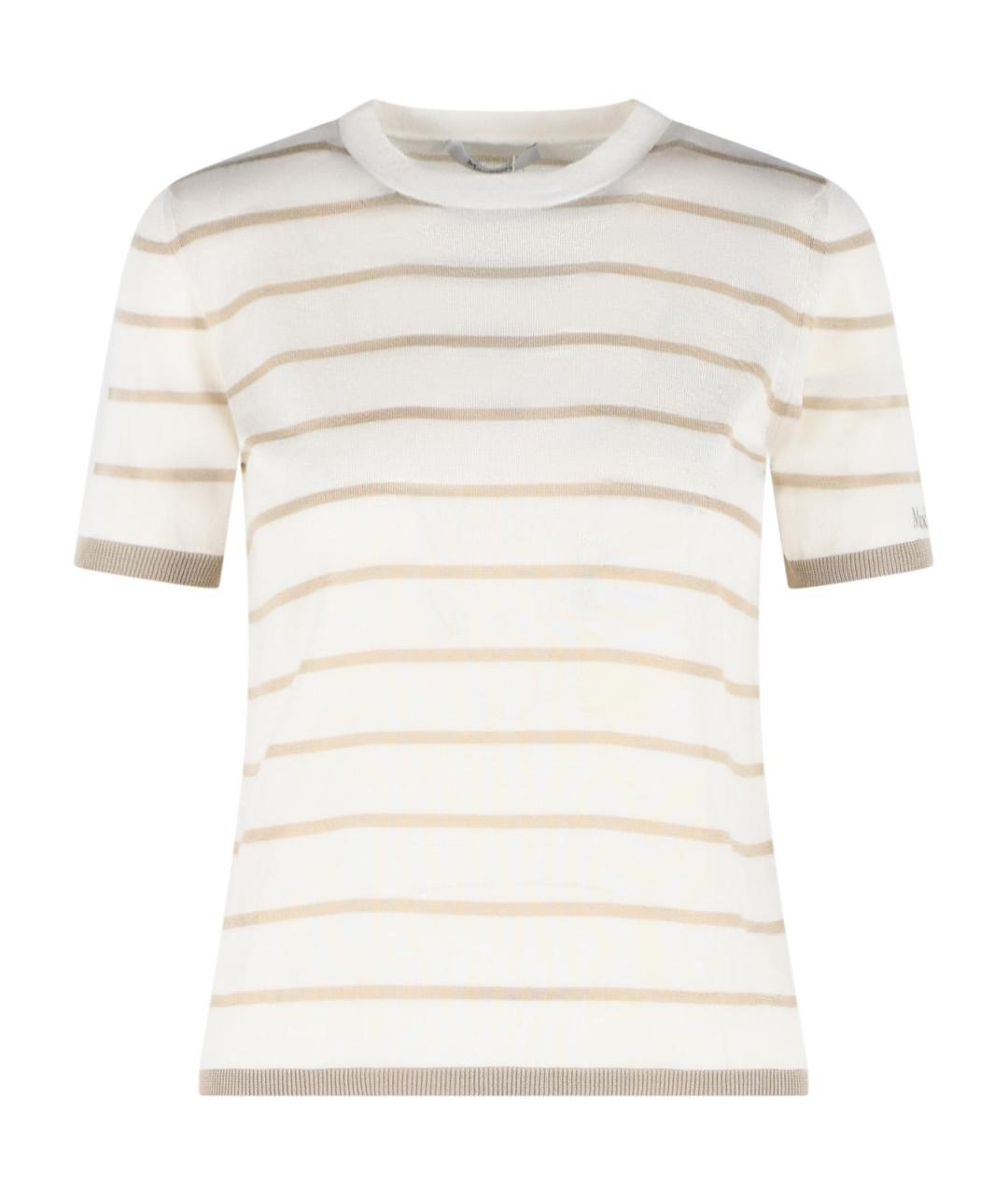 MAX MARA Белая кашемировая футболка, фото 1