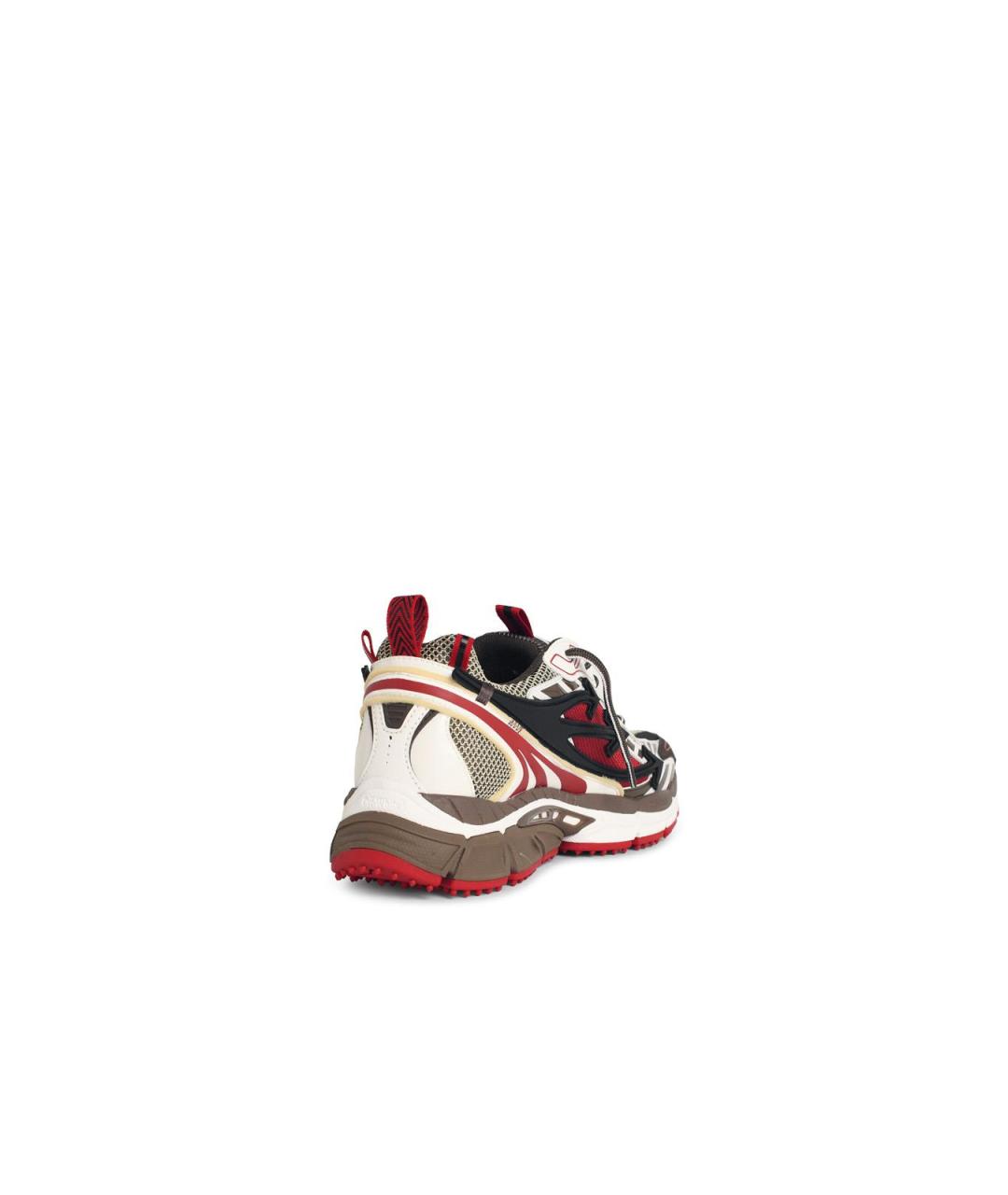 OFF-WHITE Красные текстильные низкие кроссовки / кеды, фото 3