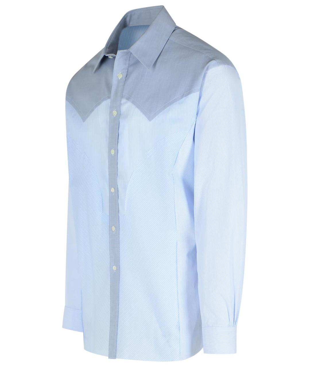MAISON MARGIELA Голубая хлопковая классическая рубашка, фото 2