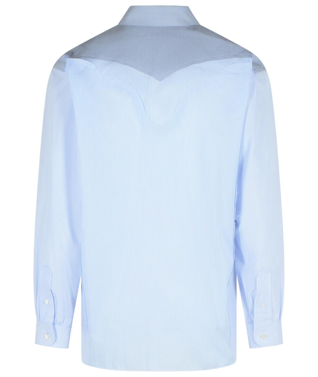 MAISON MARGIELA Голубая хлопковая классическая рубашка, фото 3