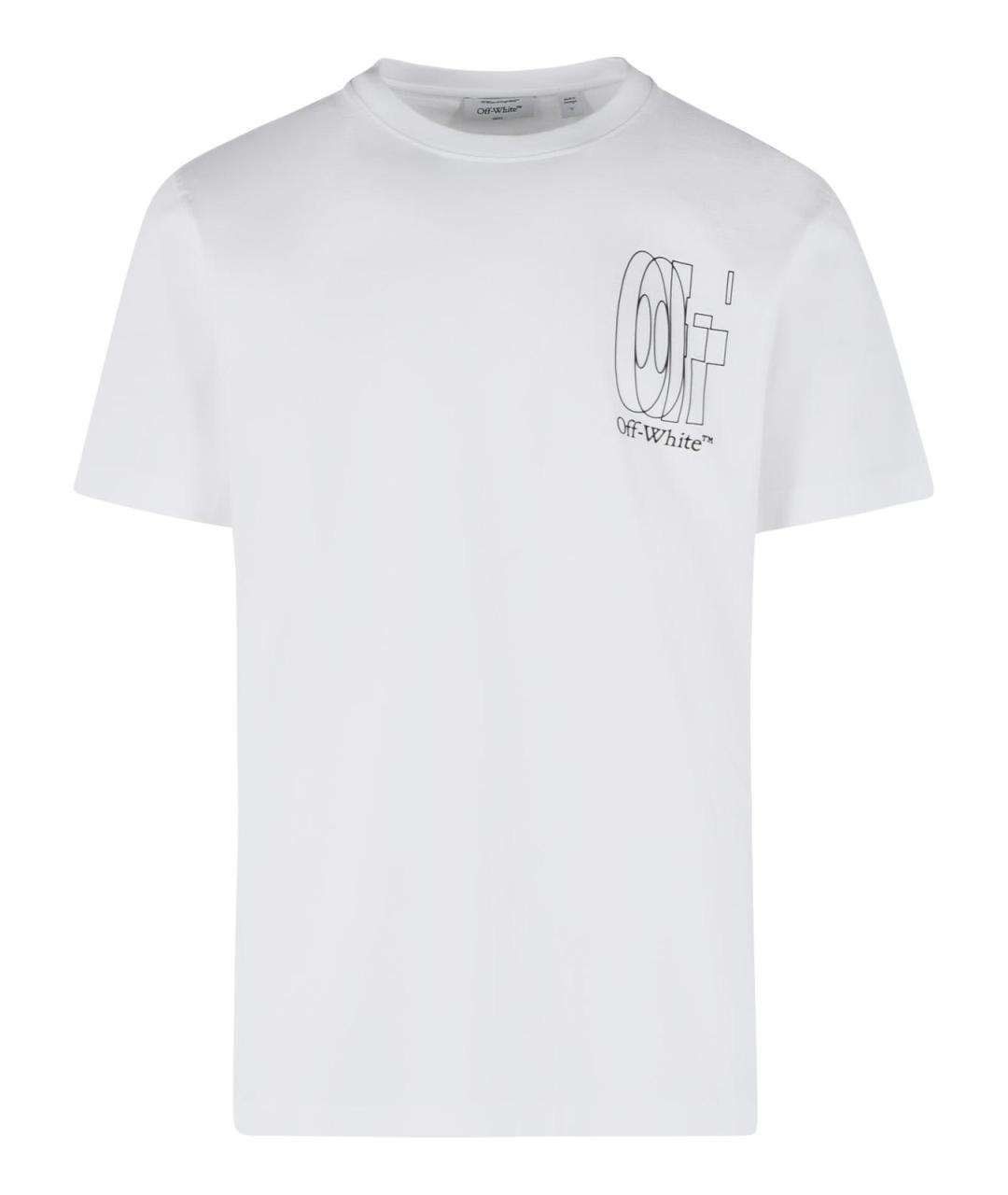 OFF-WHITE Белая хлопковая футболка, фото 1