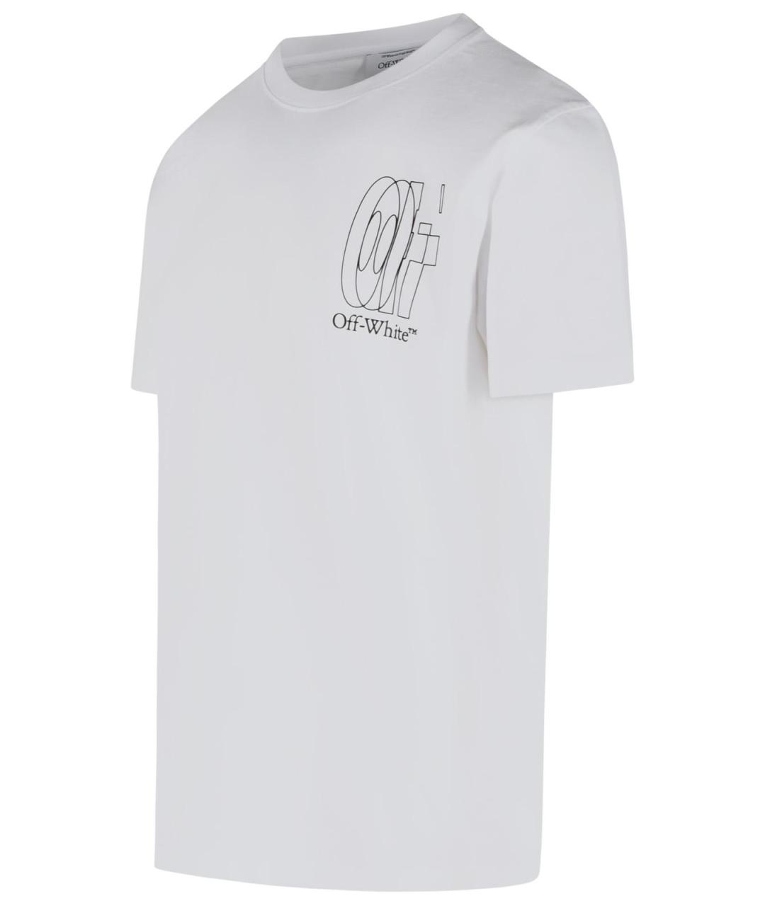 OFF-WHITE Белая хлопковая футболка, фото 2