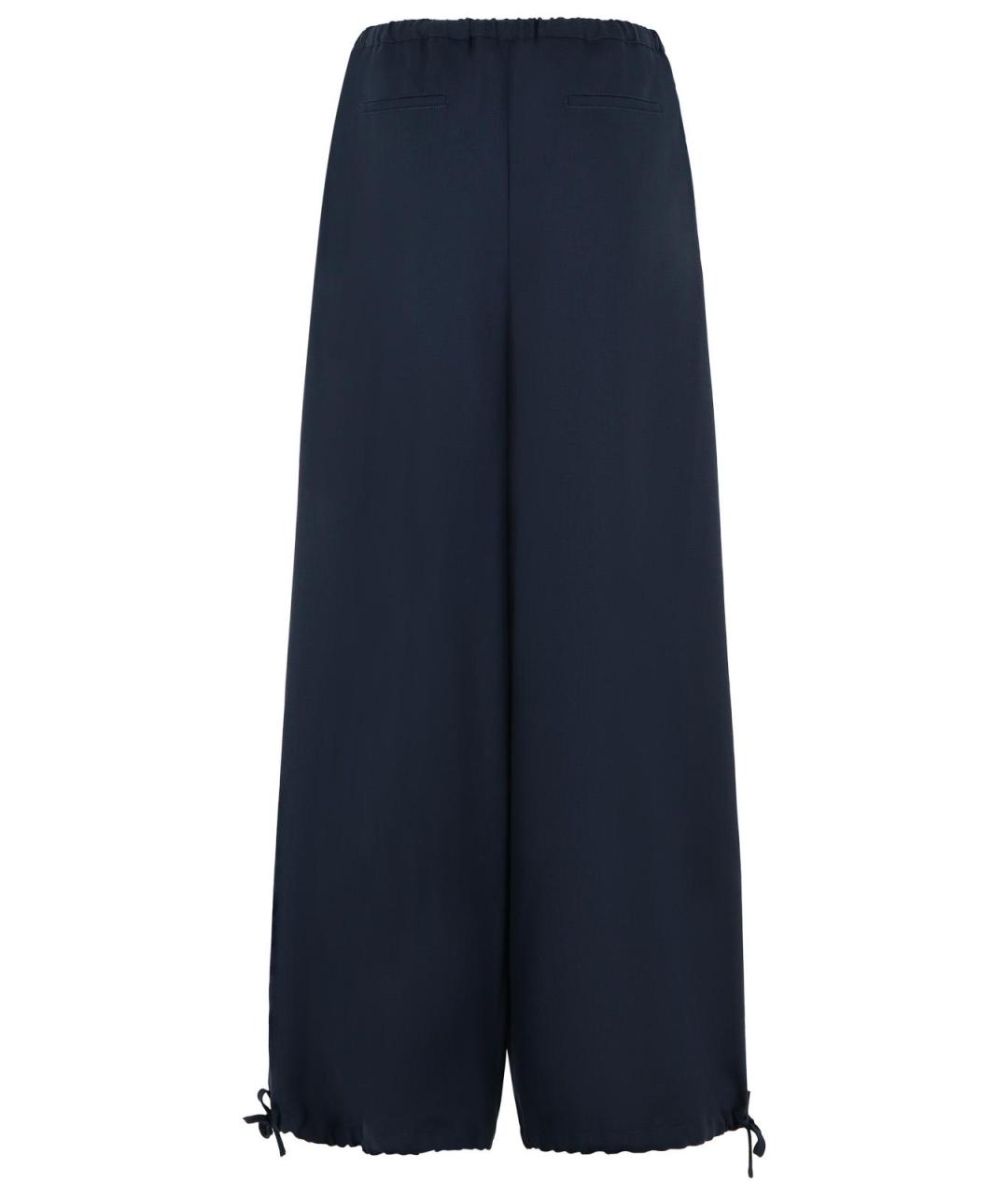 MARNI Синие шерстяные прямые брюки, фото 3