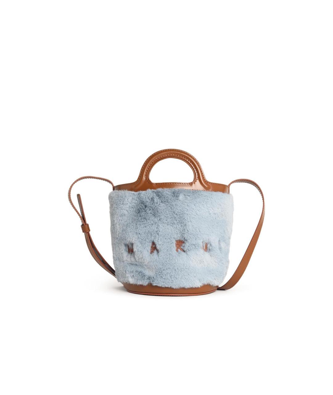 MARNI Голубая синтетическая сумка тоут, фото 1