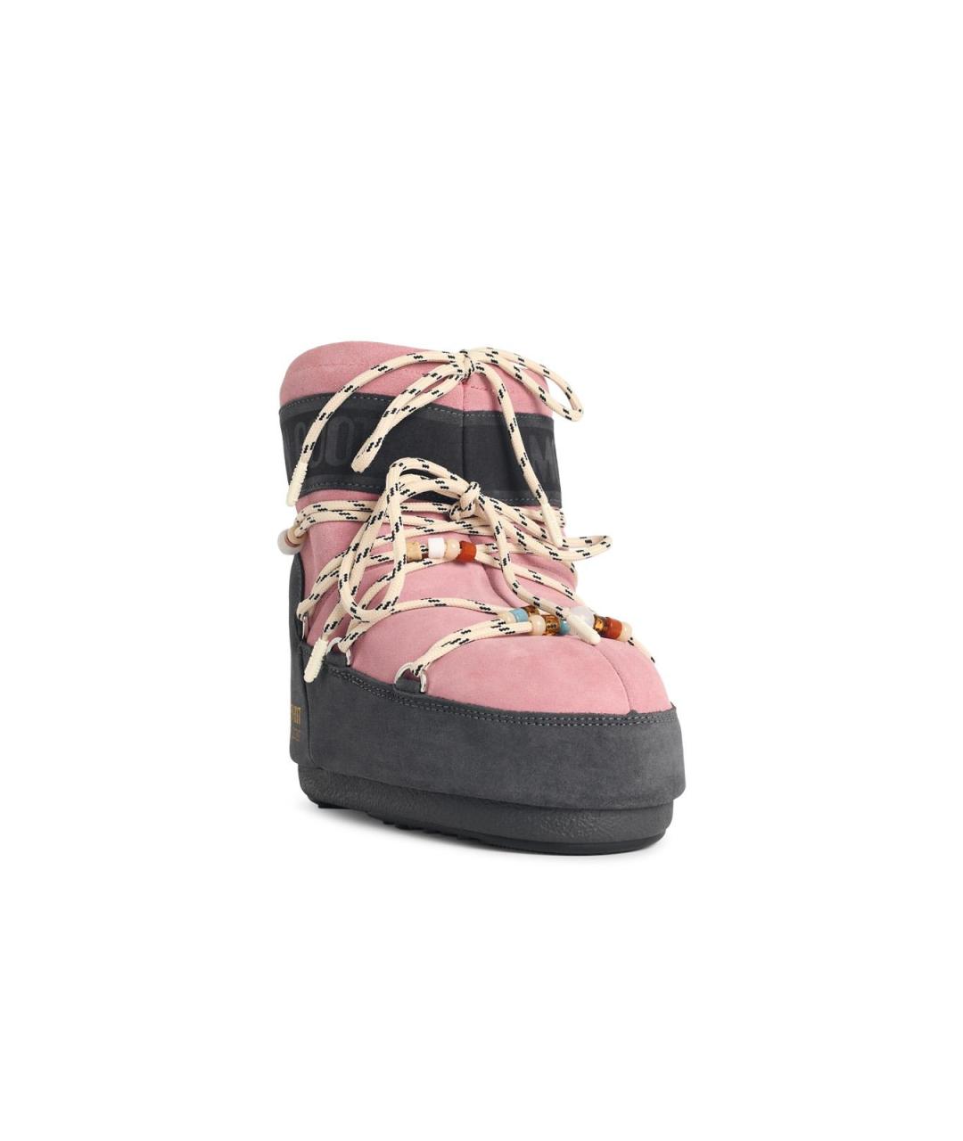 MOON BOOT Розовые замшевые ботинки, фото 2