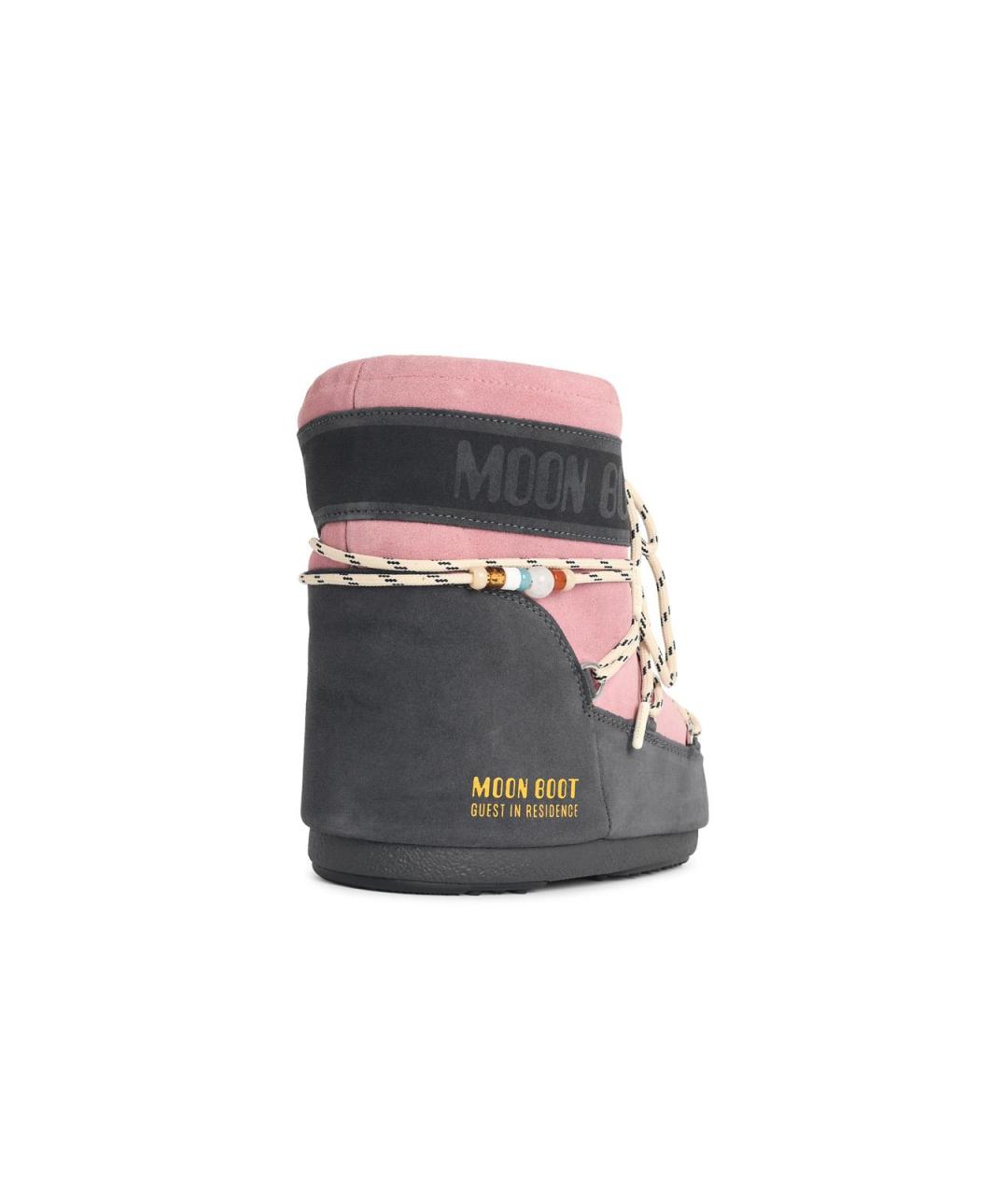 MOON BOOT Розовые замшевые ботинки, фото 3