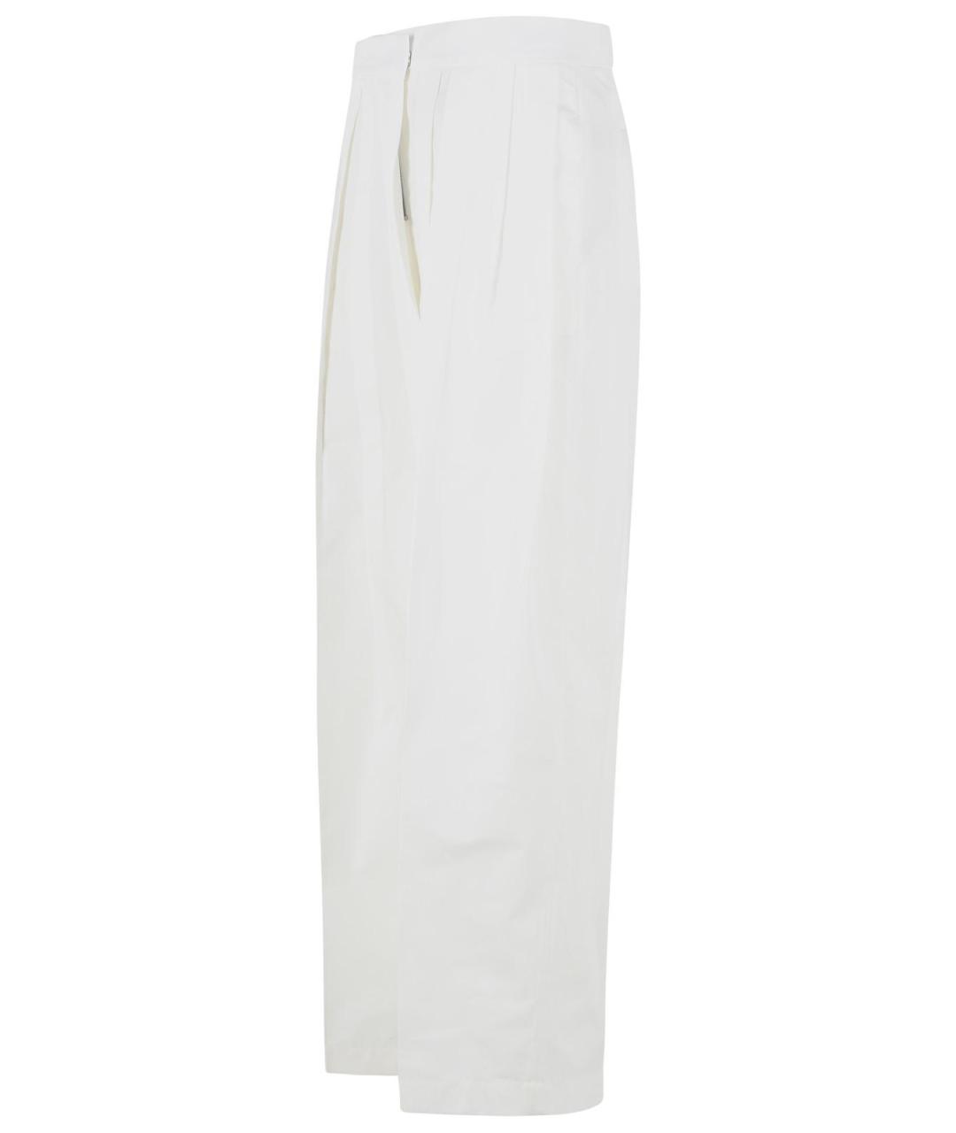 JIL SANDER Белые хлопковые прямые брюки, фото 2