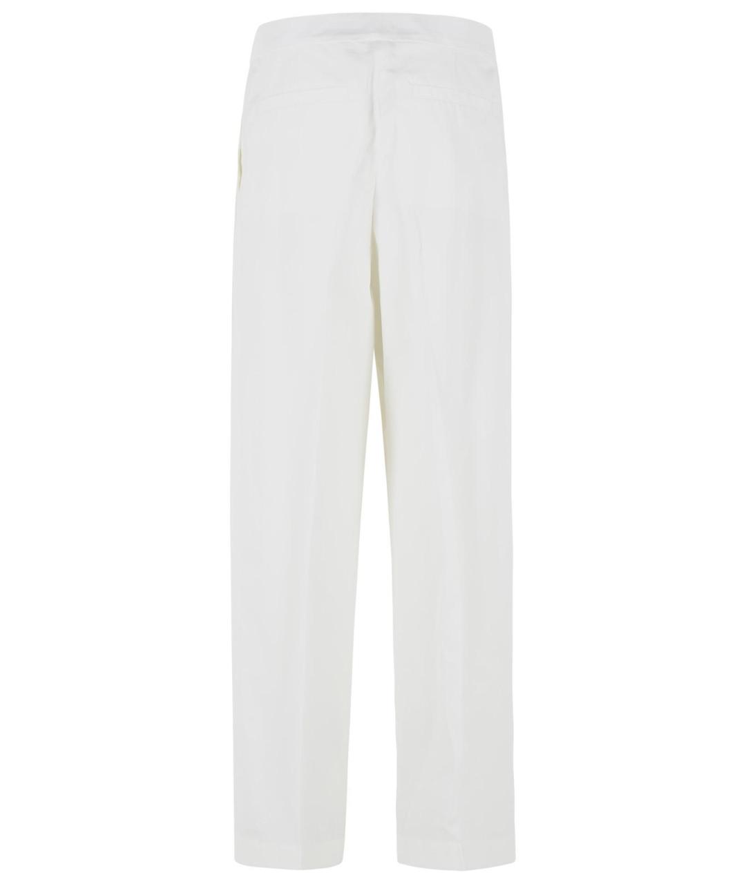 JIL SANDER Белые хлопковые прямые брюки, фото 3