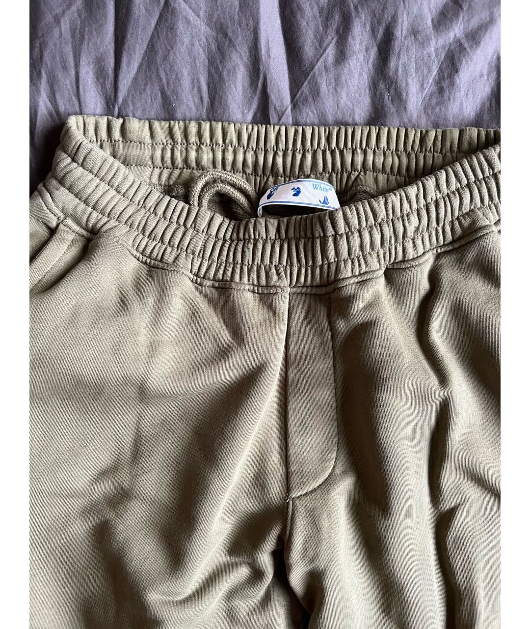 OFF-WHITE Хаки хлопковые повседневные брюки, фото 4