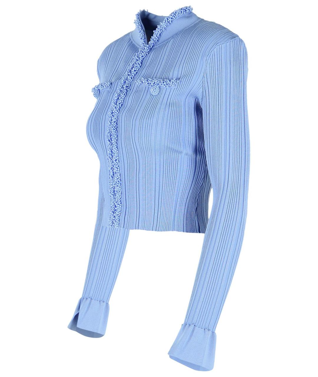 SELF-PORTRAIT Голубой вискозный кардиган, фото 2